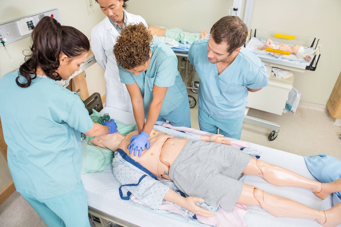 Nurses Performing CPR on Dummy Patient